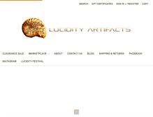 Tablet Screenshot of lucidityartifacts.com